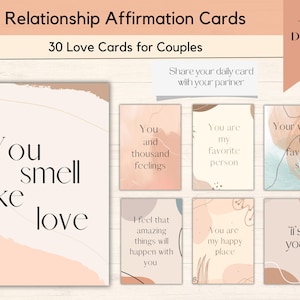 Beziehungs Affirmation Karten zum Ausdrucken für Paare, inspirierende Liebe Affirmation Flashcards, Beziehungs Karten Love Affirmation Deck
