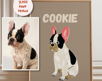 Custom Badly Drawn Sketch Style Pet Portrait, Hand drawn custom cat drawing,Custom Funky Pet Portrait, Badly drawn cat drawings