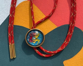 Customizable Astrology Bolo Tie / Aquarius Zodiac / Handmade Bolo / Minimalistic Tie  / Cowboy Western Bolo / Wedding Bolo / Gifts for Him