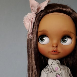 SOLD OUT Blythe custom doll, ooak blythe doll, doll with dark hair, Interior Decor Doll, blythe handmade, customized blythe