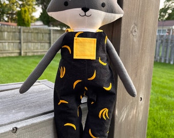 Banana Overall Wolf/Fox doll