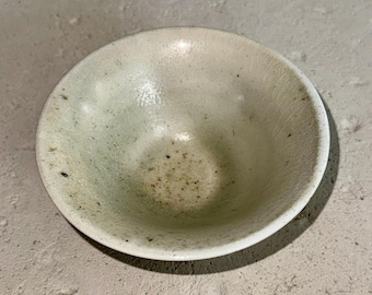 Wood-Fired Porcelain Bowl with Celadon Glaze
