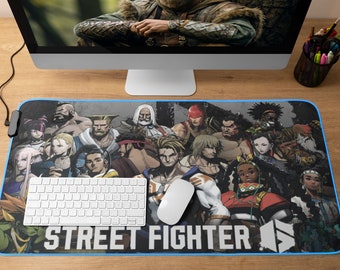 Street Fighter 6 LED Gaming Mouse Pad | Street Fighter Merch | Desk Mat | Gaming Accessories | Gaming Keyboard Pad | Gift Idea