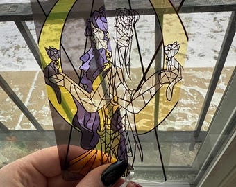 Marcapáginas duradero de vidrio de colores inspirado en Sailor Moon