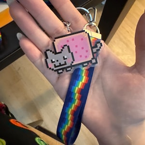 Llavero con cordón de muñeca Nyan Cat y Tac Nyan