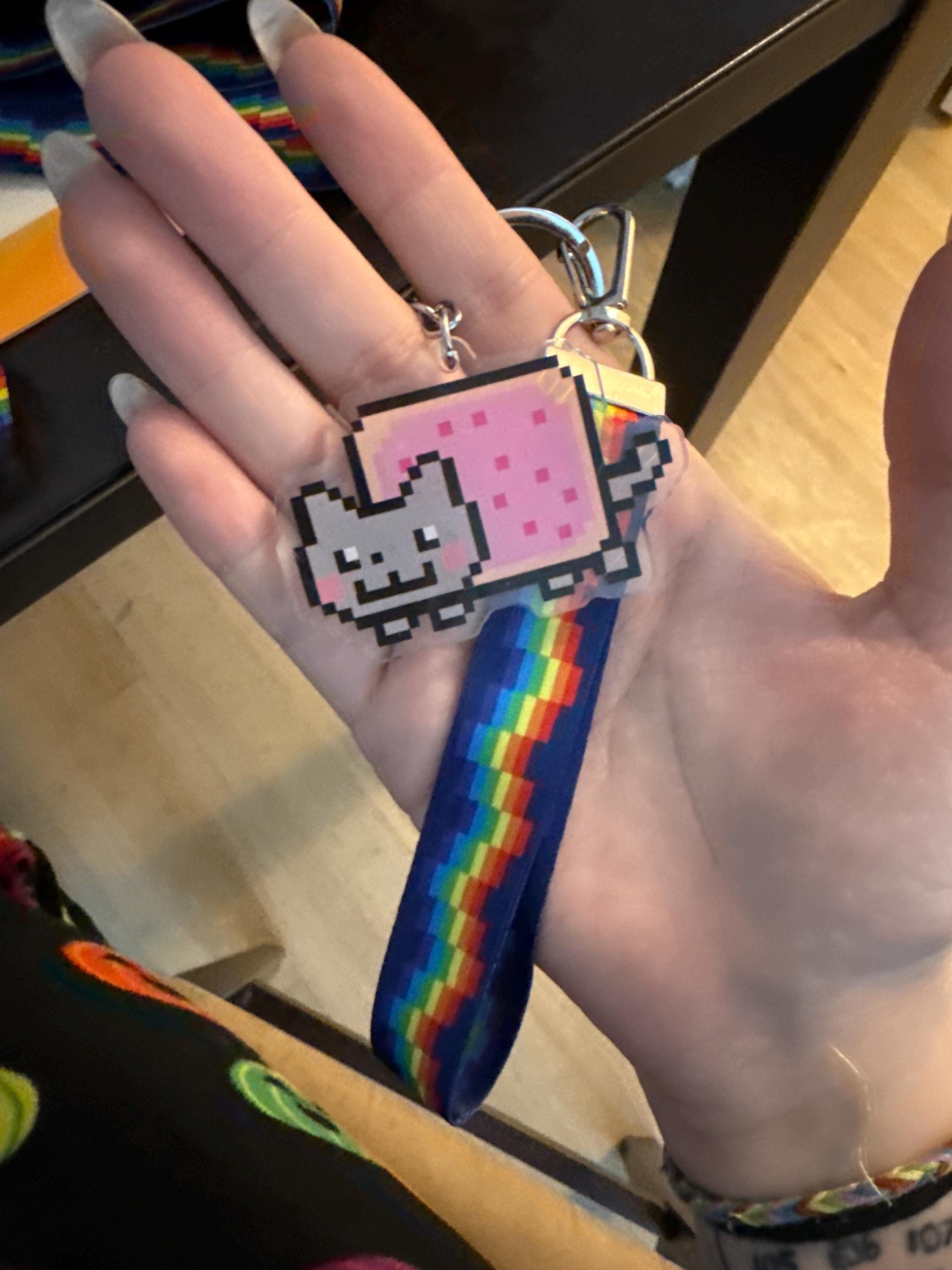 アクセサリー nyan Nyan Cat and Tac Nyan Wristlet Lanyard Keychain - Etsy