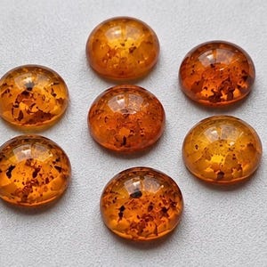 Natural Baltic Amber Round Cabochon 5–15mm Genuine Fossil Resin Honey Gemstone