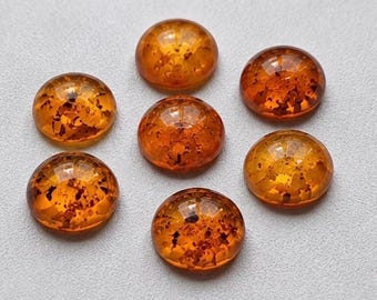 Amber Cabochon Round Baltic 5–15mm Golden Honey Loose Gemstone