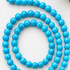 Sleeping Beauty Bead Strand, 8mm Round Arizona Turquoise in Robin Egg Blue