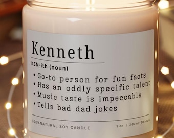 Personalized Name Definition Candle — Funny Best Friend Birthday Gift, Custom Text Candle, Custom Gift for Bestie, Name Meaning Candle