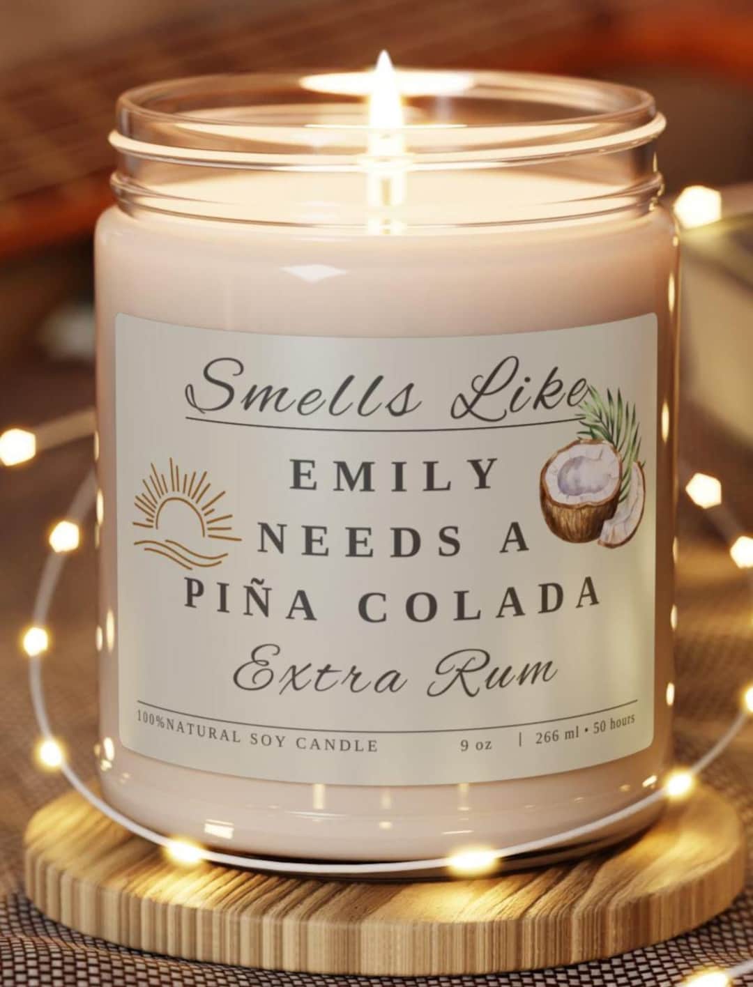 Personalized Piña Colada Soy Candle - Smells Like Candle, Signature ...
