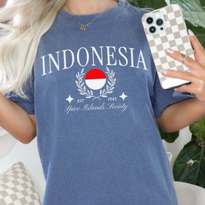 Indonesia Flag Shirt, Unisex Spice Islands T-Shirt, Bali Family Trip, Comfort Colors Tee, Vacation Souvenir, Gift for Indonesia Native 001