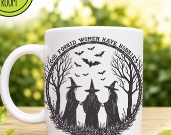 God Forbid Women Have Hobbies Mug, Funny Witchy Feminist Gift