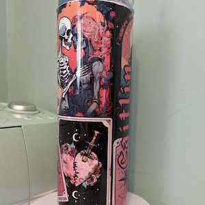 Purrfectly devine - Tarot card cat skinny tumbler gift - Mystic kitty on the go!