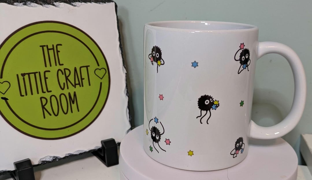 Soot Sprites Mug | Susuwatari Pattern | Black Soots | Makkuro Kurosuke ...