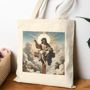 Jesus Doesn&#39;t Care Tote Bag - Spiritual Statement Cotton Canvas Tote Bag - Religious Humor Gift