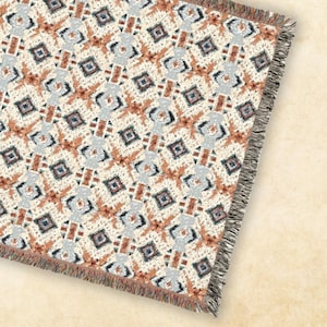 Aztec Blanket - Rustic Woven Blanket - Mexican Style Southwestern Decor - Southwestern Decor Throw - Tribal Pattern Home Accent Tapestry