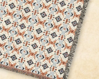 Manta azteca - Manta tejida rústica - Decoración del suroeste de estilo mexicano - Manta decorativa del suroeste - Tapiz decorativo para el hogar con diseño tribal