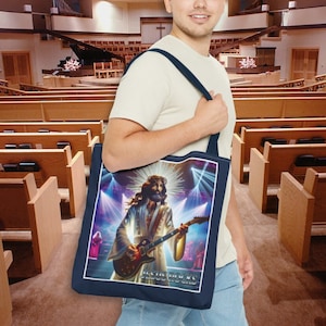 Jesus Rocks Tote Bag For Easter, Lent, Religious Faith - 3 Sizes