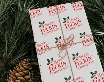 Merry Fuckin&#39; Christmas - Wrapping Paper for Gifts - 3 Sizes - Matte or Glossy
