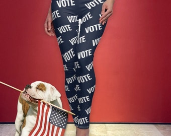 VOTE Women&#39;s Casual Spandex Leggings - Political Statement - Election Pants