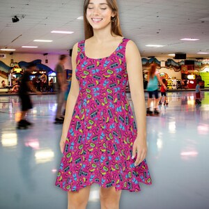 80s neon dress Neon Dress With Polka Dots Debbie 80s Neon Green Polka Dot Print Mini Skater Dress