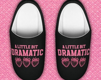 A Little Bit Dramatic Coquette Strawberry Women's Indoor Slippers