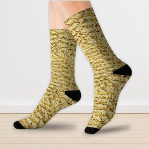 Ramen Socks - 3 Sizes - Funny Ramen Noodle Lover Pair of Poly/Spandex Socks