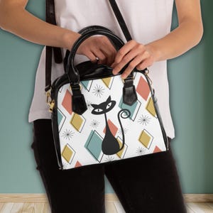 Atomic Cat Purse - Mid Century Modern Shoulder Bag - Retro Handbag