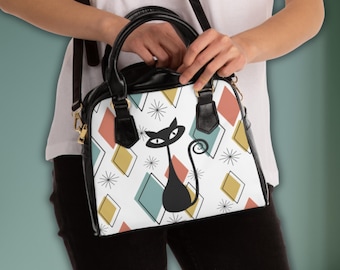 Atomic Cat Purse - Mid Century Modern Shoulder Bag - Retro Handbag