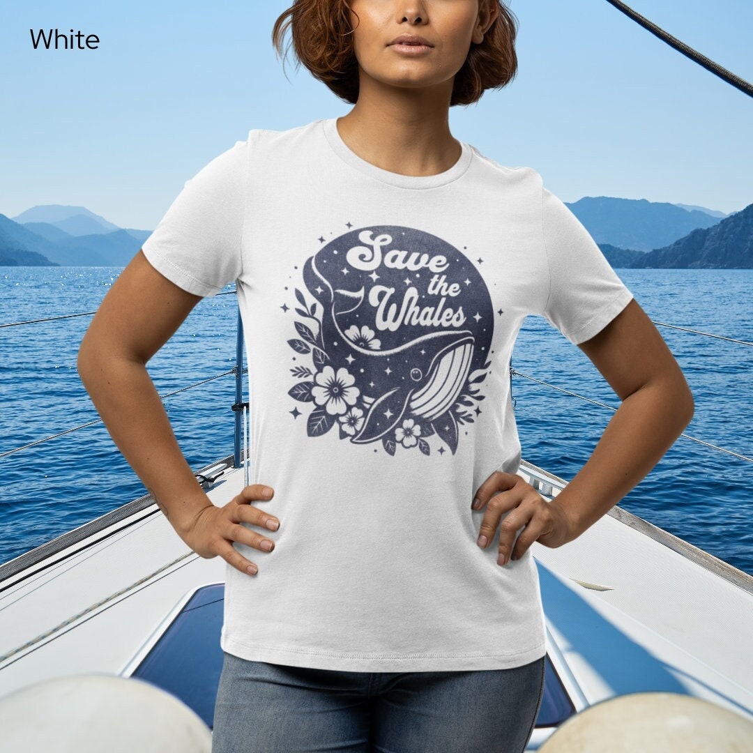 Save the Whales Retro Distressed Tee - Environmental T-shirts - Ocean ...