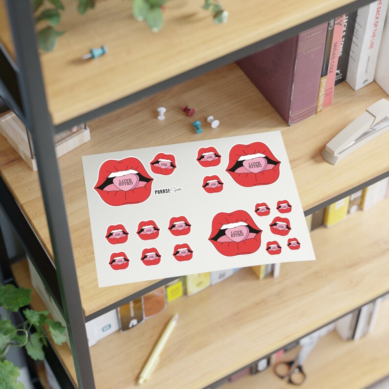 Love Bites - Sticker Sheets - Die Cut Retro Anti Valentine's Day ...