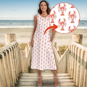 knee length dresses for ladies Lobster Dinner Maxi Dress L main image 1