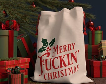 Bolsa de regalo navideña con cordón