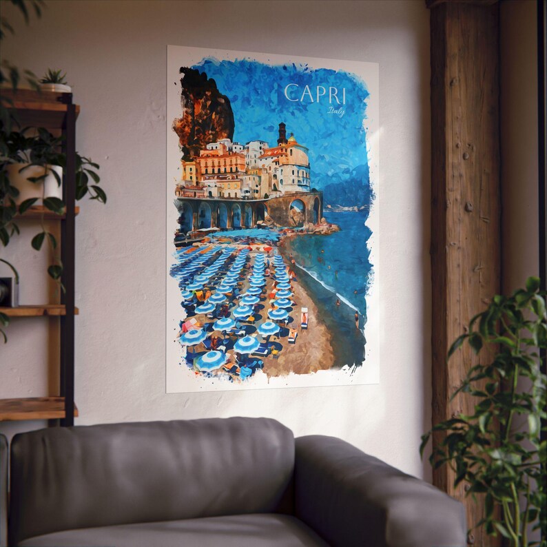 Capri Poster - Italy Travel Posters - Summer Island of Capri Art Print ...