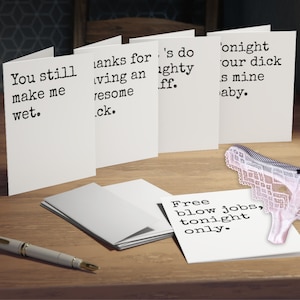 Freche Romantik Grußkarten 5er Set - Lustige Sexy Karten für Valentinstag, Jahrestag, Freund oder Ehemann