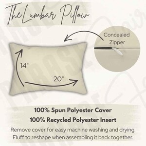 Lumbar Pillows Size Chart and Info Template for POD - Spun Polyester Pillow Size Guide - Rectangle Pillow Size Chart Download