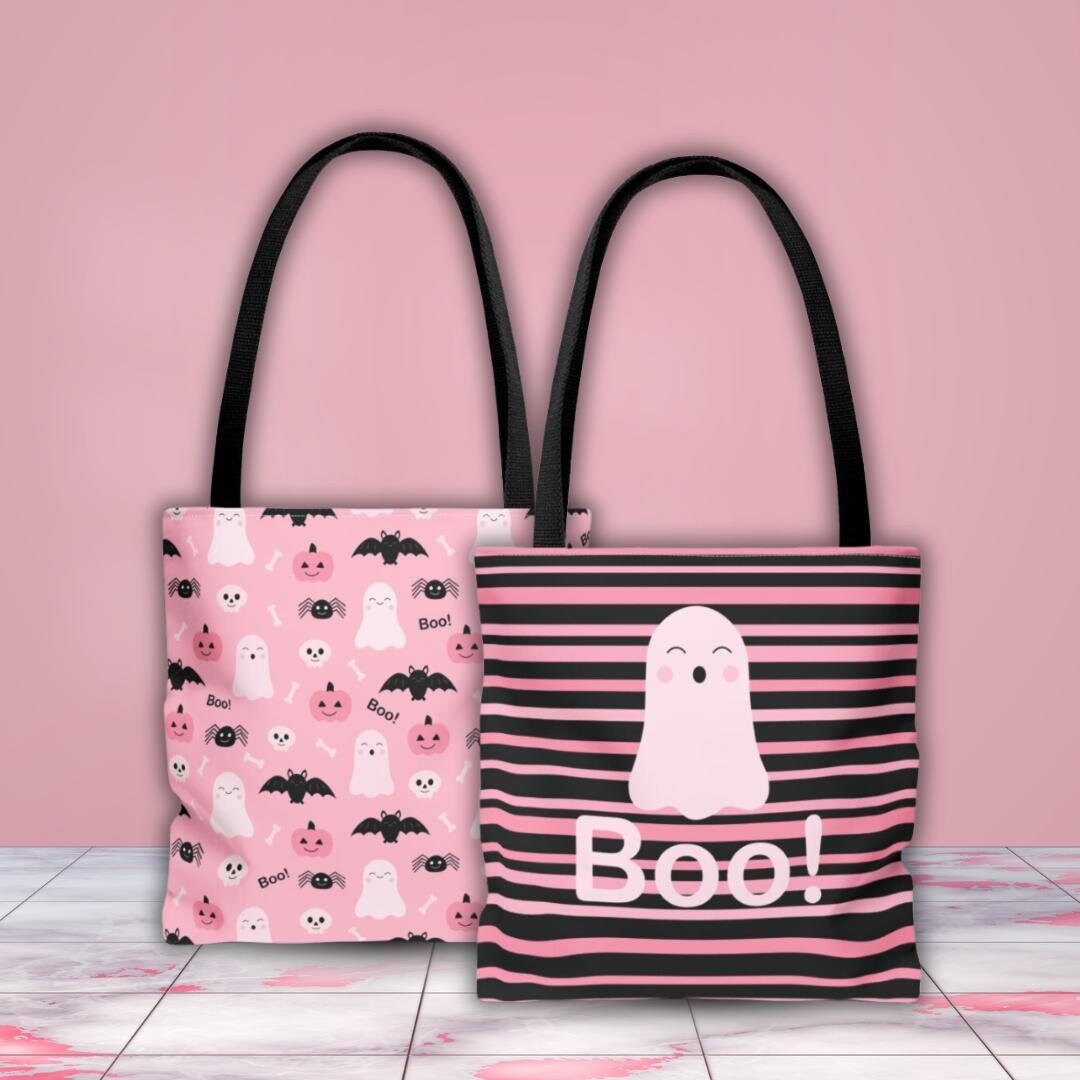 Sac fourre-tout d'Halloween rose pastel Sacs fourre-tout mignons