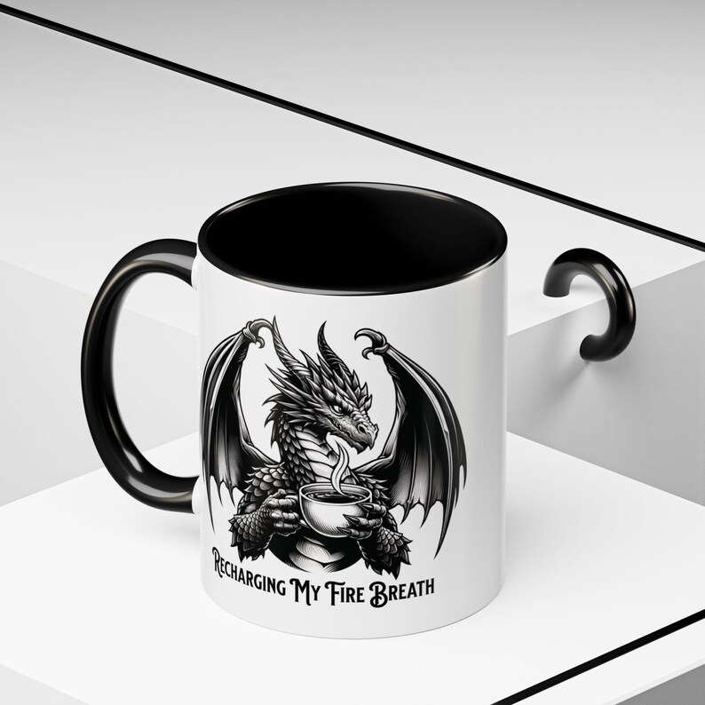 Recharging My Fire Breath Coffee Mug - Dragon Lover Gift - Whimsigoth ...