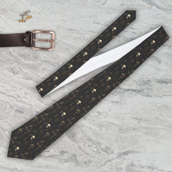 Cravatta Capelli Gotica Death Corp – Teschio Argento, Elastico Per Capelli Donna - Foto 4