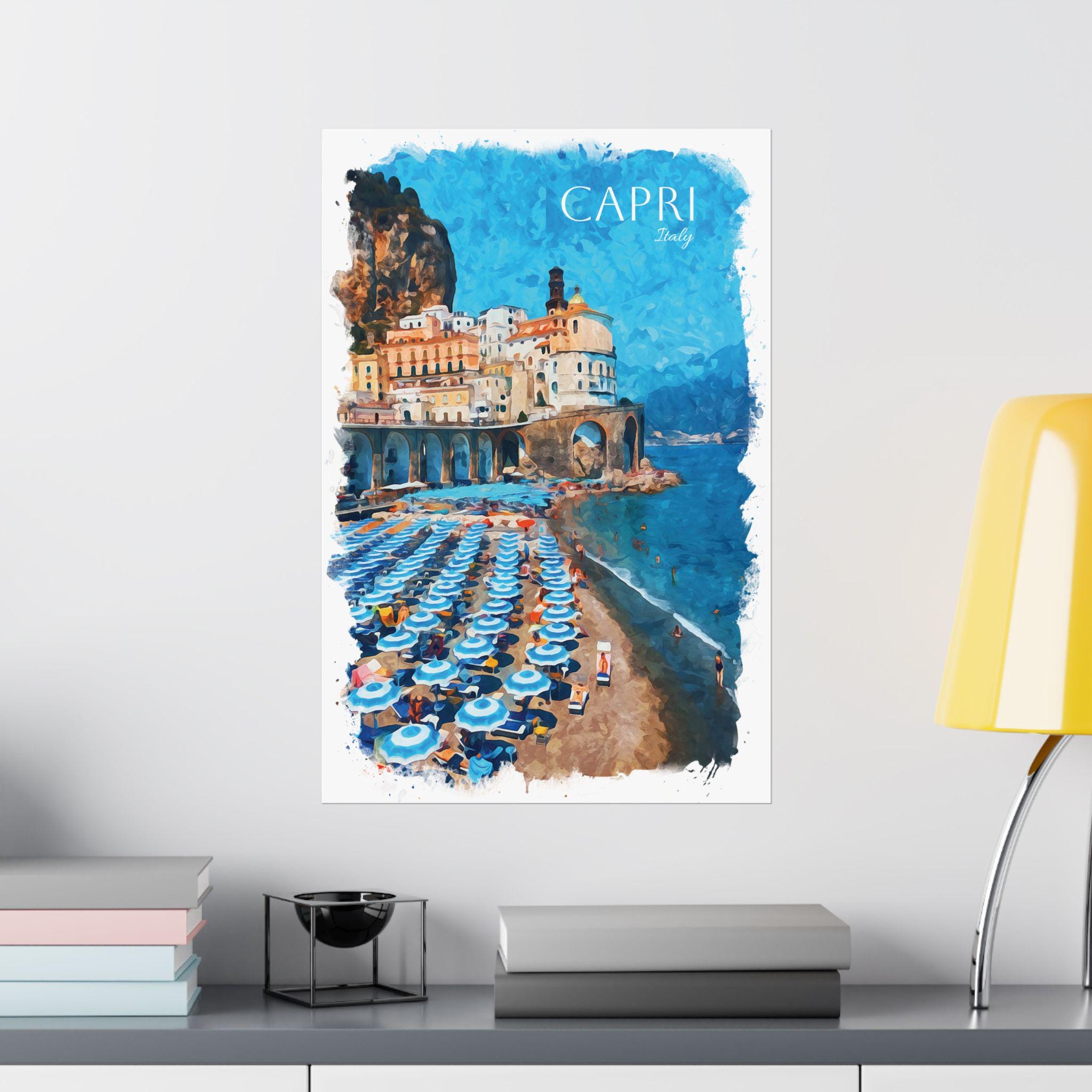 Capri Poster - Italy Travel Posters - Summer Island of Capri Art Print ...
