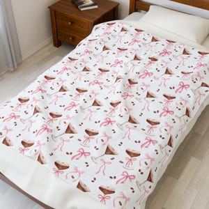Espresso Martini Velveteen Plush Blanket | Coquette Cocktail Throw