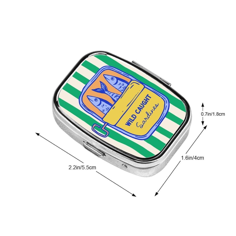 Pilulier Sardines : petite forme rectangulaire avec 2 compartiments - 6 variantes image 13