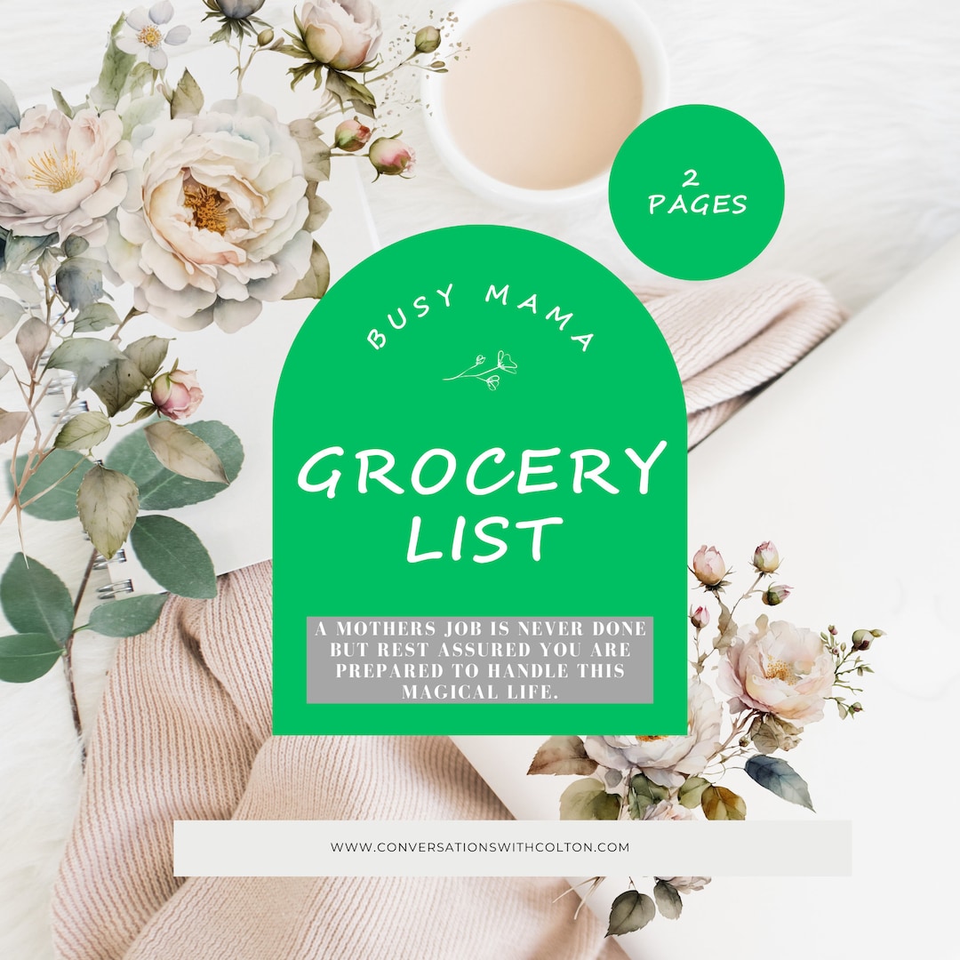 Printable Grocery List With Categories, Grocery Store Checklist ...