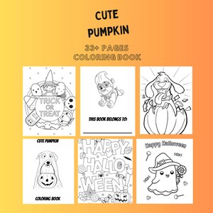 Cute Pumpkin Coloring Book | 33+ Themed Coloring Sheets | Print at Home