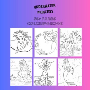 Underwater Princess Coloring Book | 35+ Themed Coloring Pages