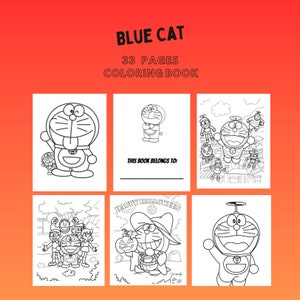 Blue Cat Coloring Book | 33 Themed Coloring Pages | Print at Home