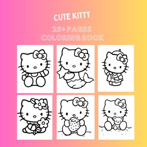 Kitty Coloring Pages 25 Coloring Sheets - Etsy