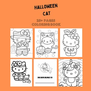 Halloween Cat Coloring Book | 25+ Themed Coloring Sheets | Print at Home