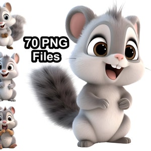 70 Cute Squirrel PNG Clipart - Funny Squirrel - Digital Graphic Design - Commercial Use - Digital Download - PNG with Transparent Background